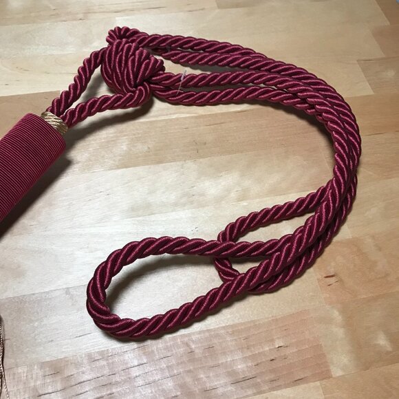 Vintage Rodeo Home Aurbergine Gold Curtain Braided Rope Tassel Drape Tieback 29" - Picture 2 of 6